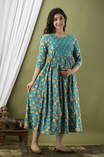 Floral Sanganeri Cotton Feeding Kurti