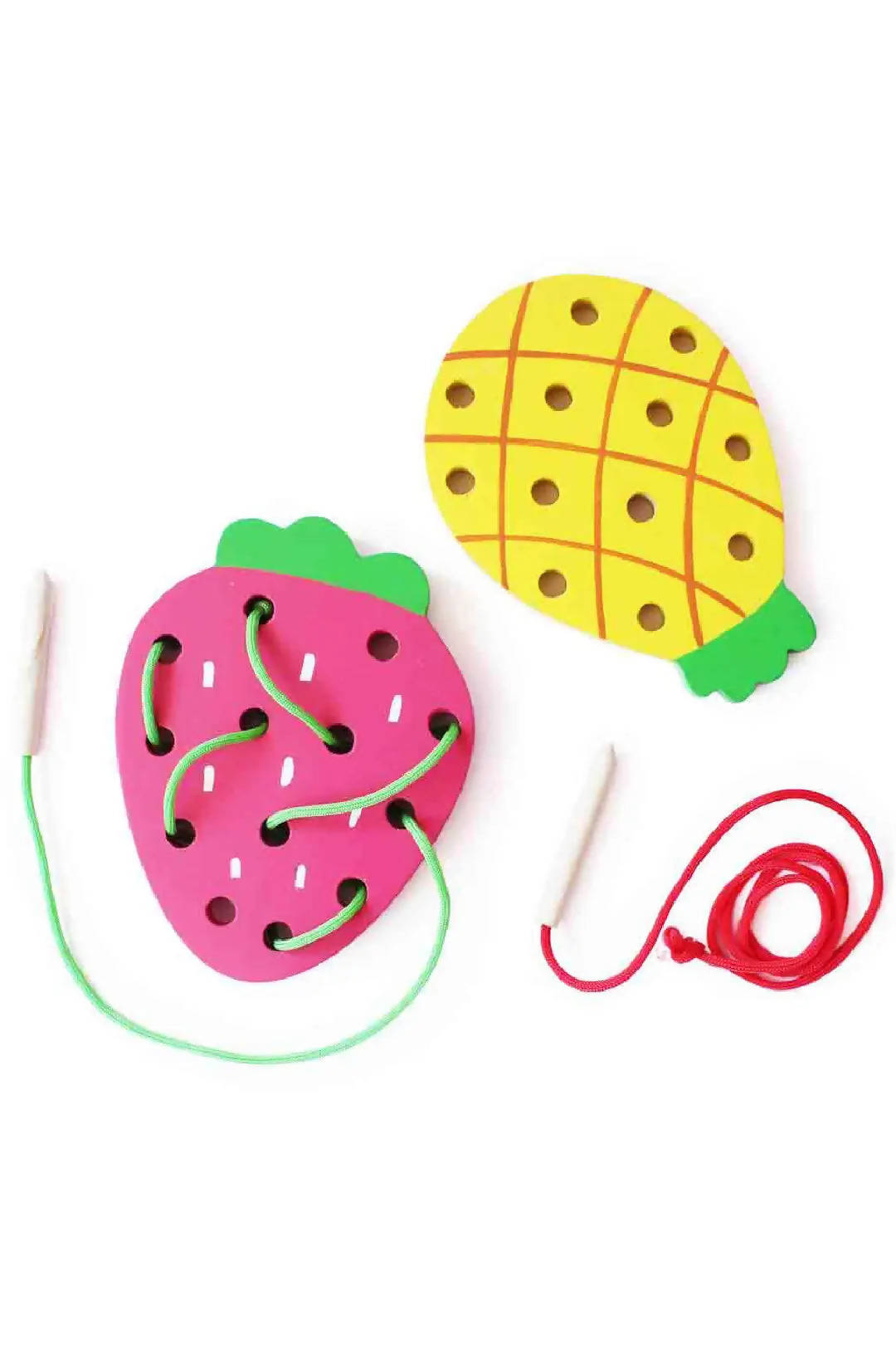 Wooden Lacing Fruit Set - Set of 2