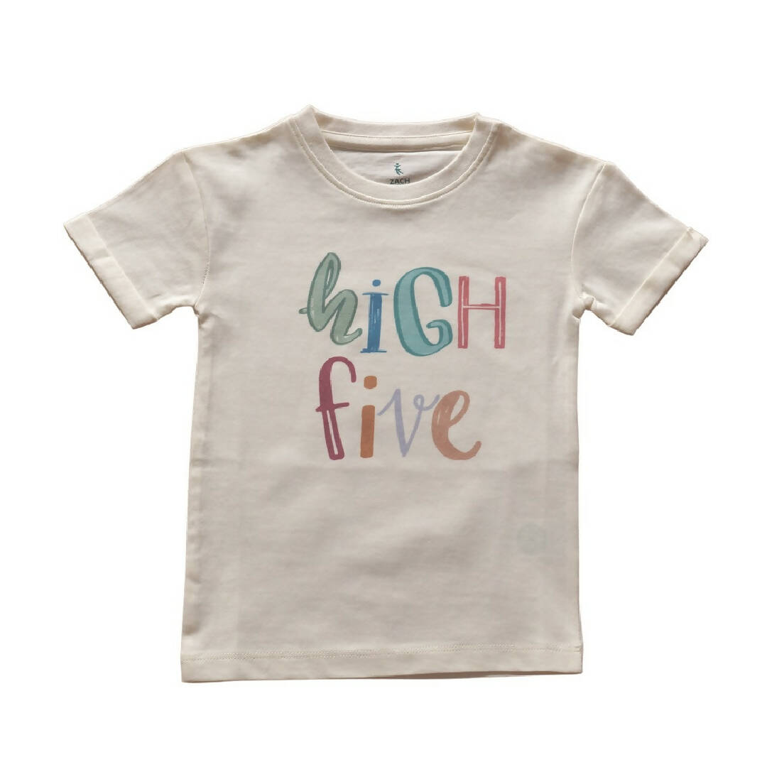 High Five Chest Print Girls Tee