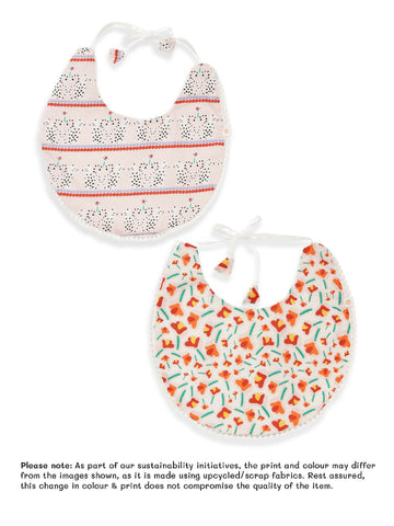 Sustainable Muslin Cotton Set of 2 bibs for newborn babies and infants