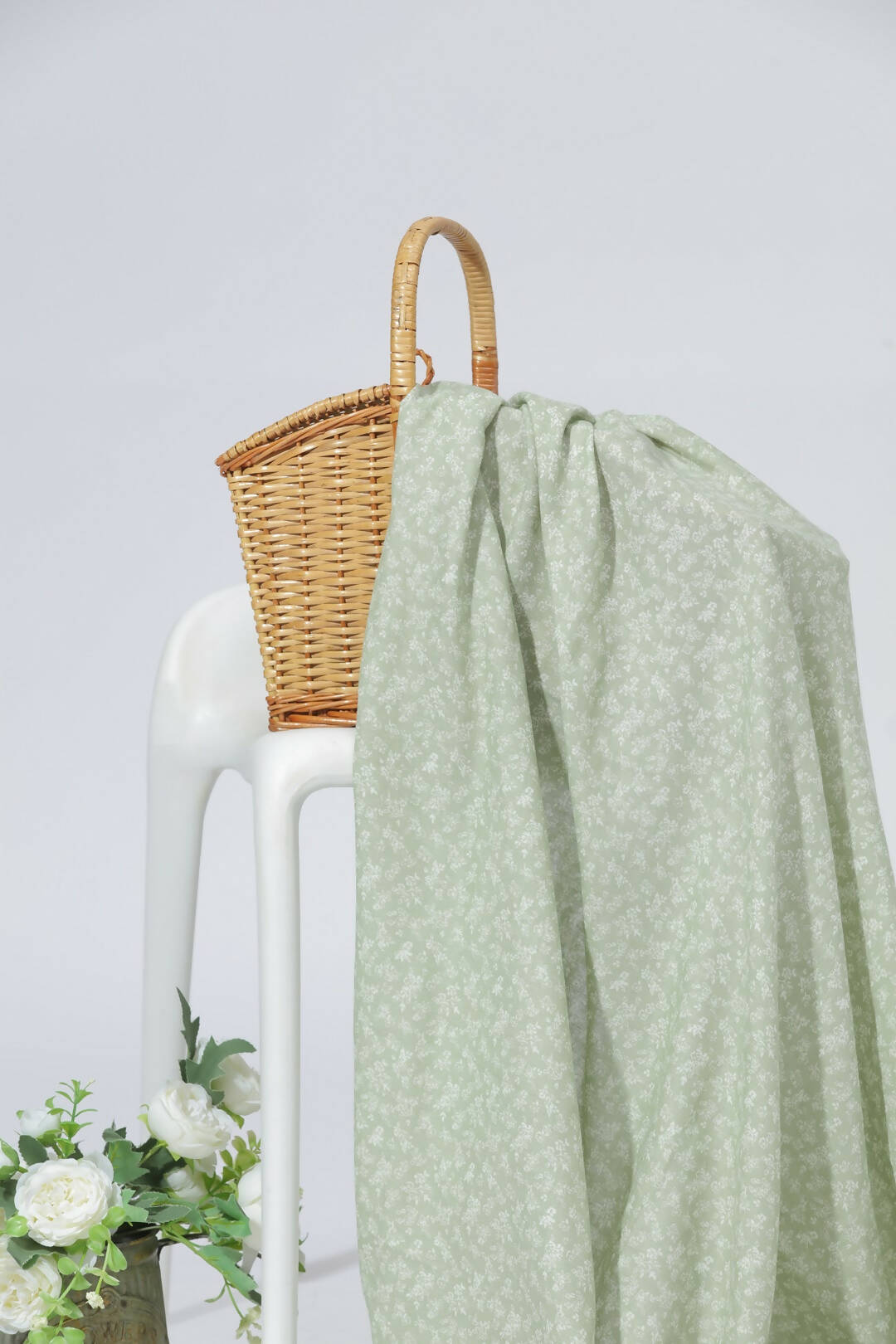 Green Floral Printed Organic Bamboo Swaddle