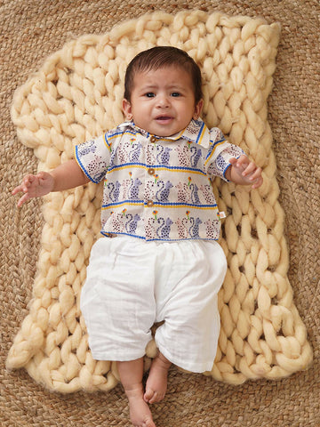 Organic Cotton Half Sleeve Shirt and Short Set for New Born Baby Boys