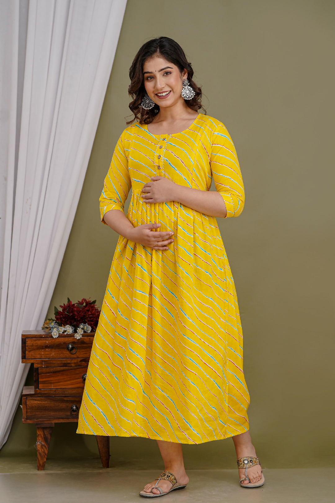 Mango lahriya cotton Printed Maternity And Feeding Kurti Combo Of 2