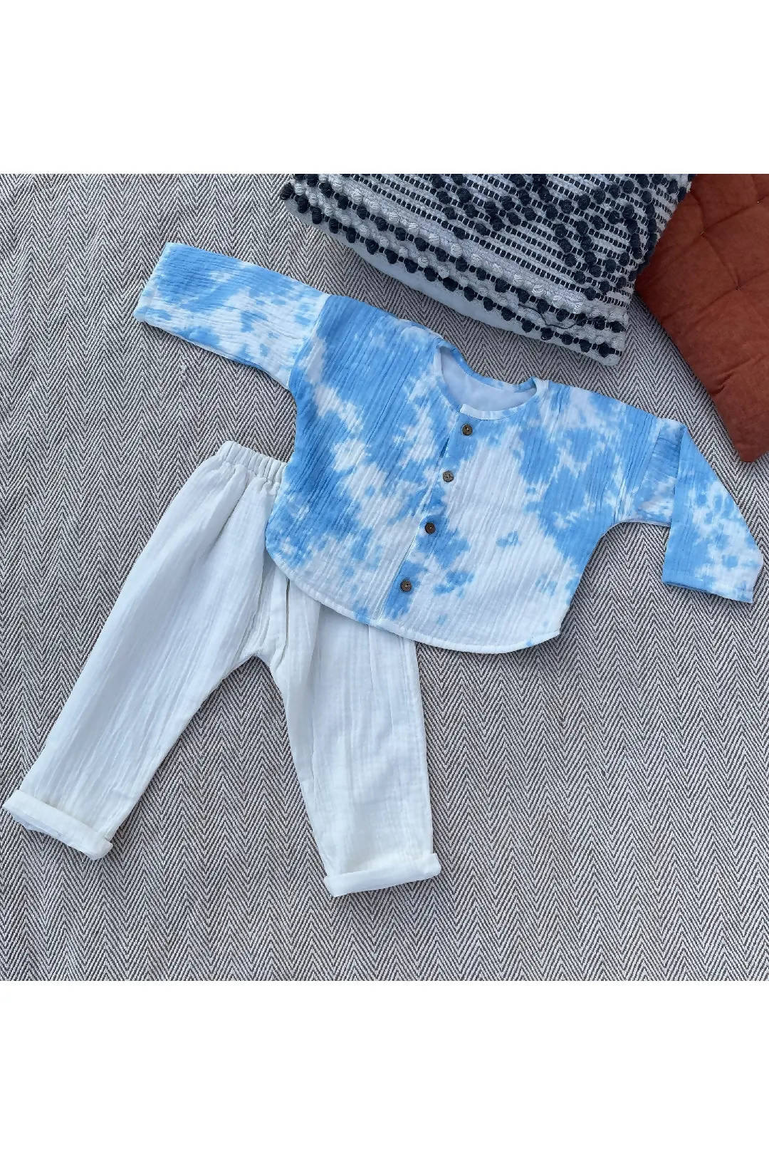 Tie-Dye Wrinkled Muslin Co-ord Set