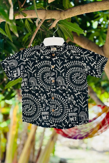 Tribal Printed Cotton Boys Shirt