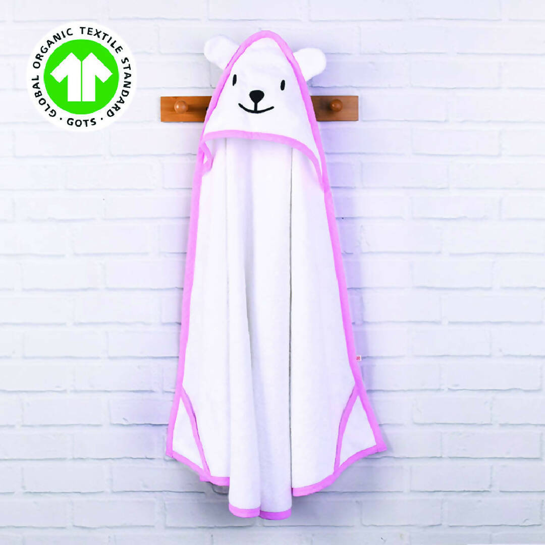 Greendigo Organic Cotton Unisex Hooded Baby Bath Towel for baby boys and baby girls