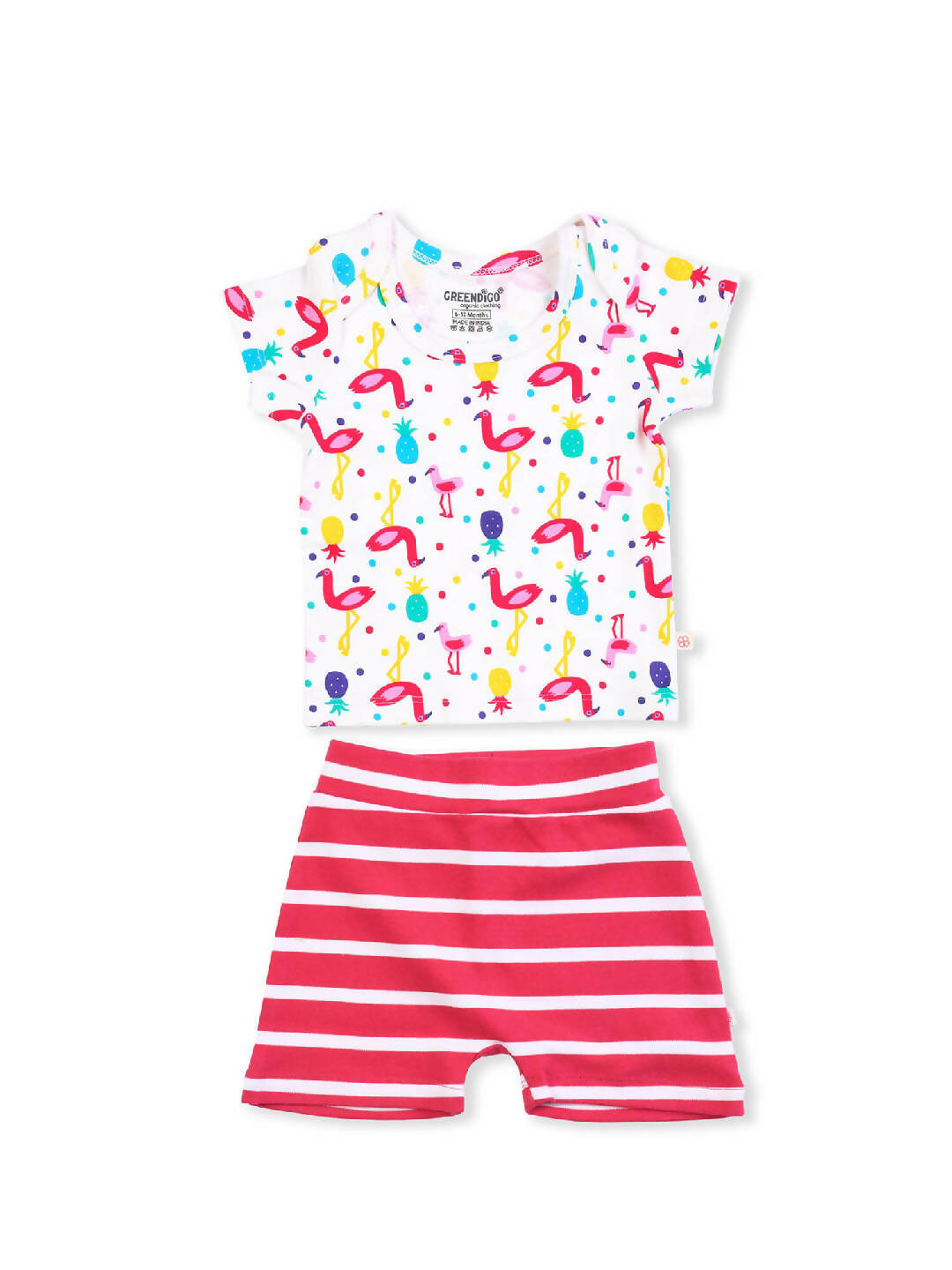 Red Organic Cotton T-shirt and Shorts Set for Baby