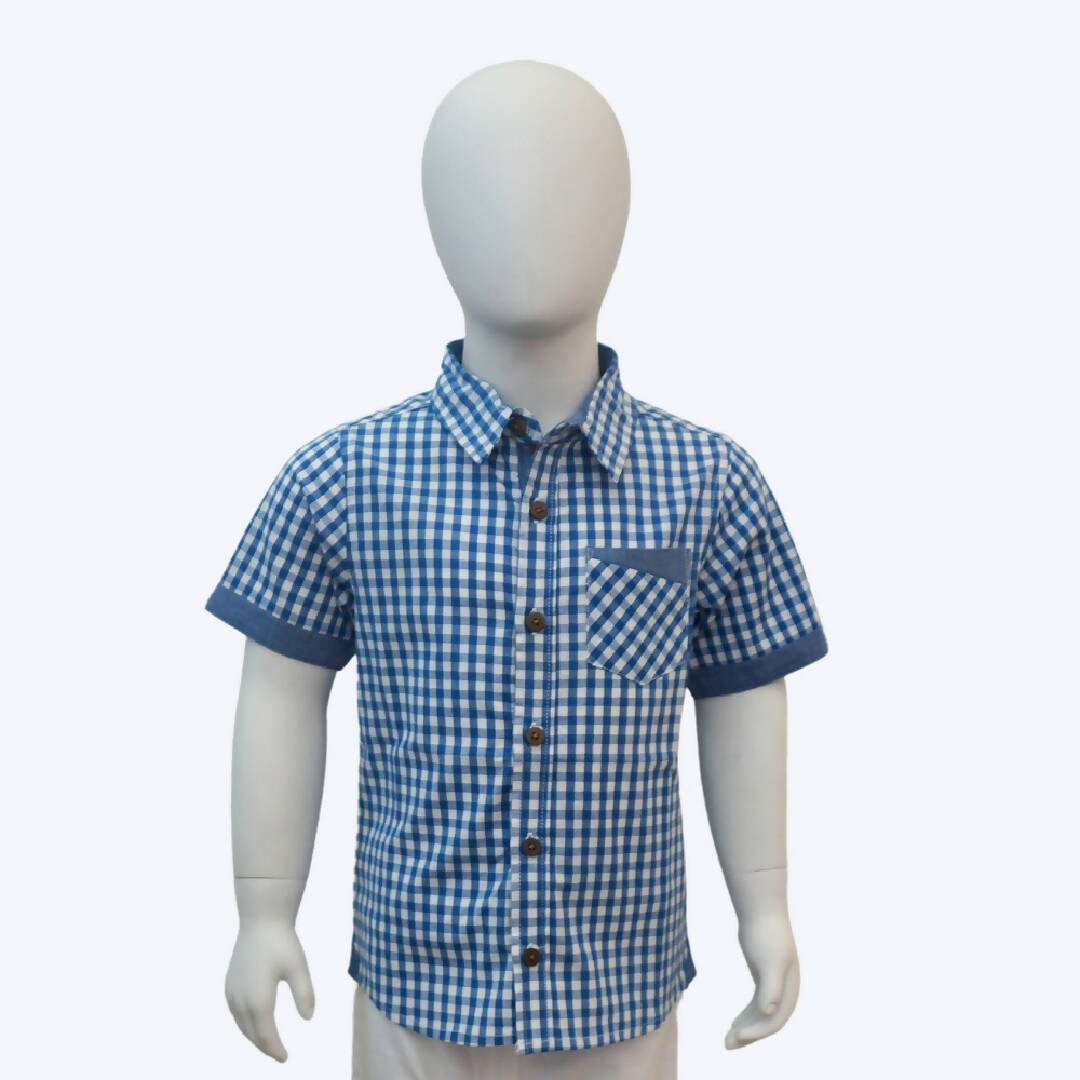 Gingham blue shirt