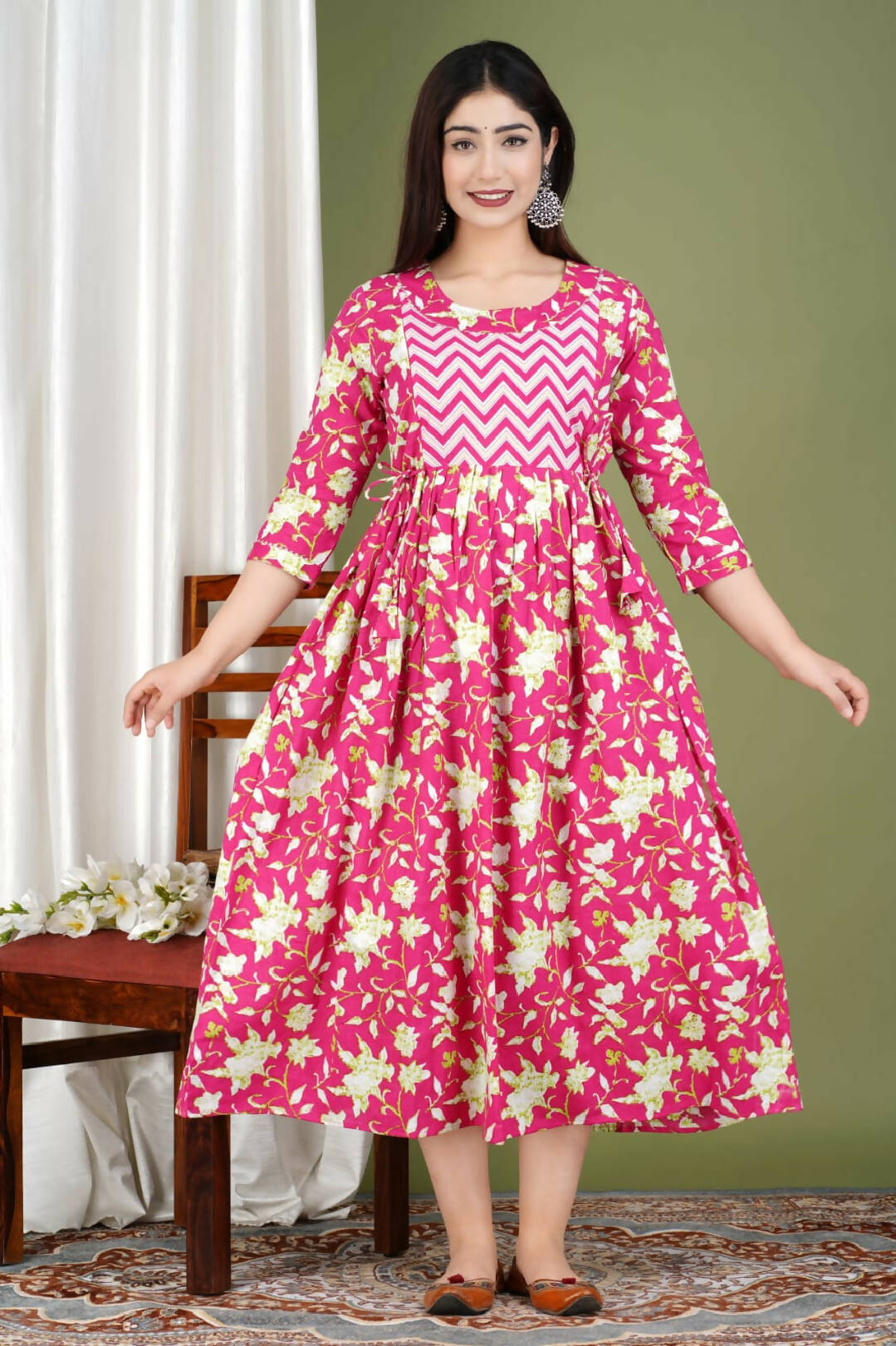 Blush Blooms Maternity Feeding Kurti