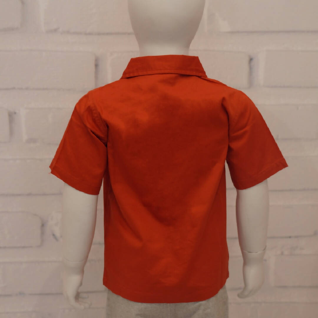 Lava Red embroidered shirt