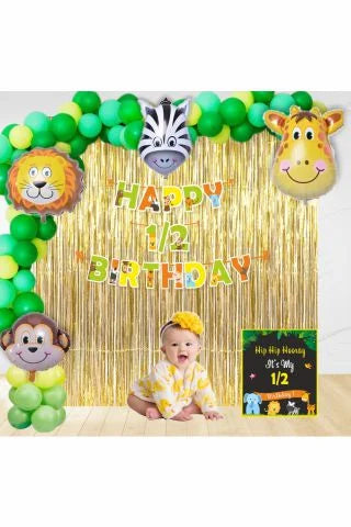 Jungle Theme Half Birthday Kit (Pack of 108 pc)