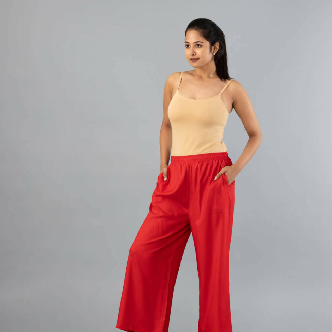 Women Red Palazzos