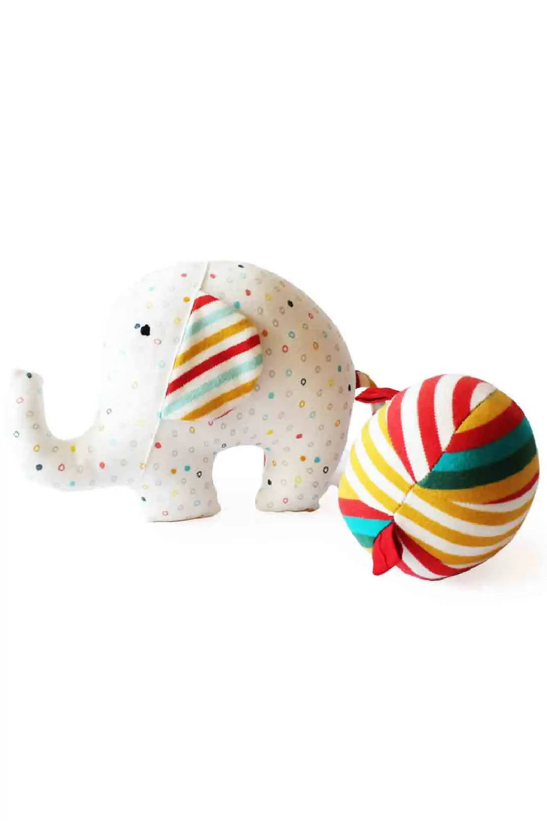 Ele and Ball Rattle Organic Plush Toy