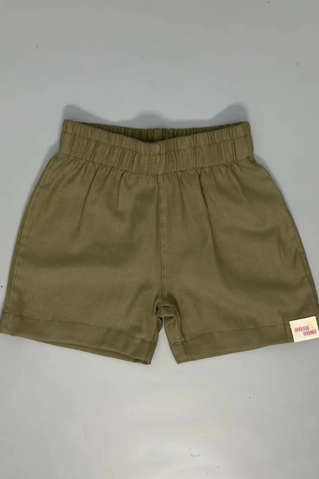 Military Green Organic Cotton Shorts for Boys