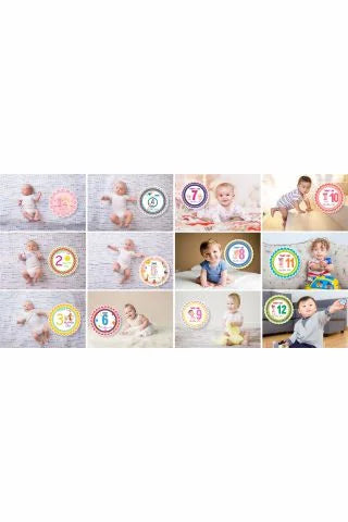 Milestone Cards for First Year Girl Baby - Pack of 12