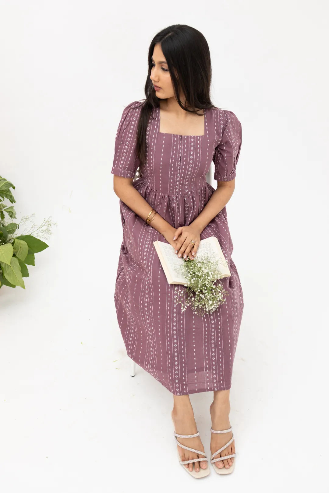 Dusty Rose Printed Nursing Dress