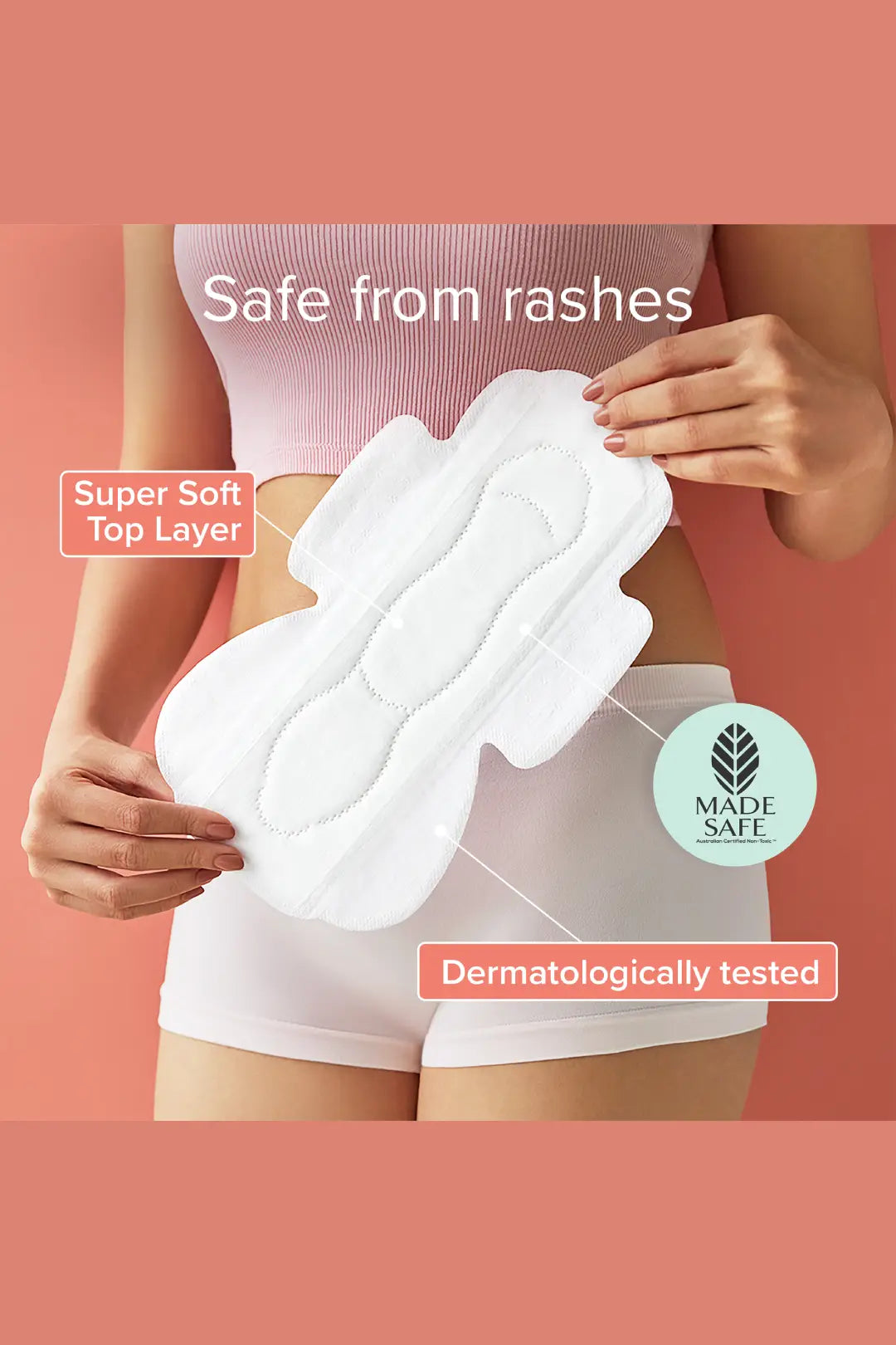 Nua Ultra-Safe Sanitary Pads For Women | 30 Ultra Thin Pads | Light Flow-L