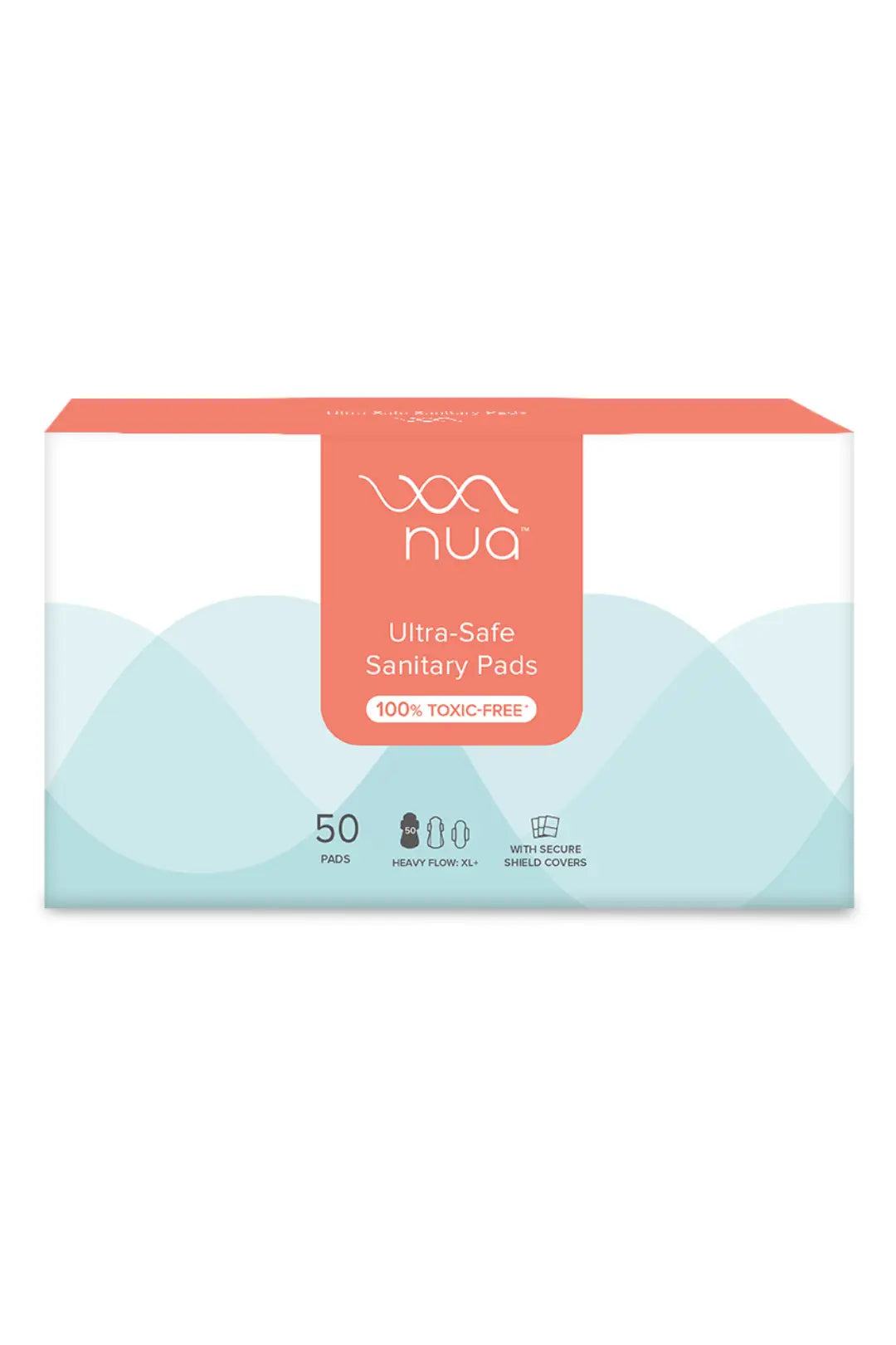 Nua Ultra-Safe Sanitary Pads For Women | 50 Ultra Thin Pads |Heavy Flow-XL+