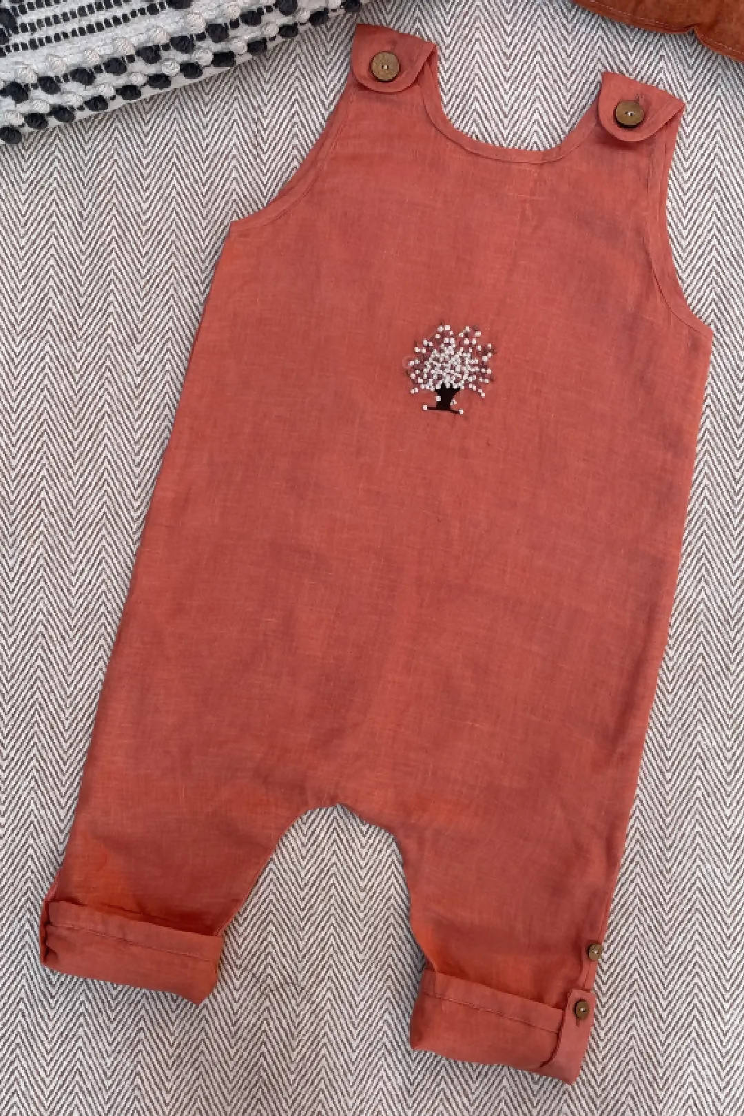 Red Autumn Tree Kids Romper