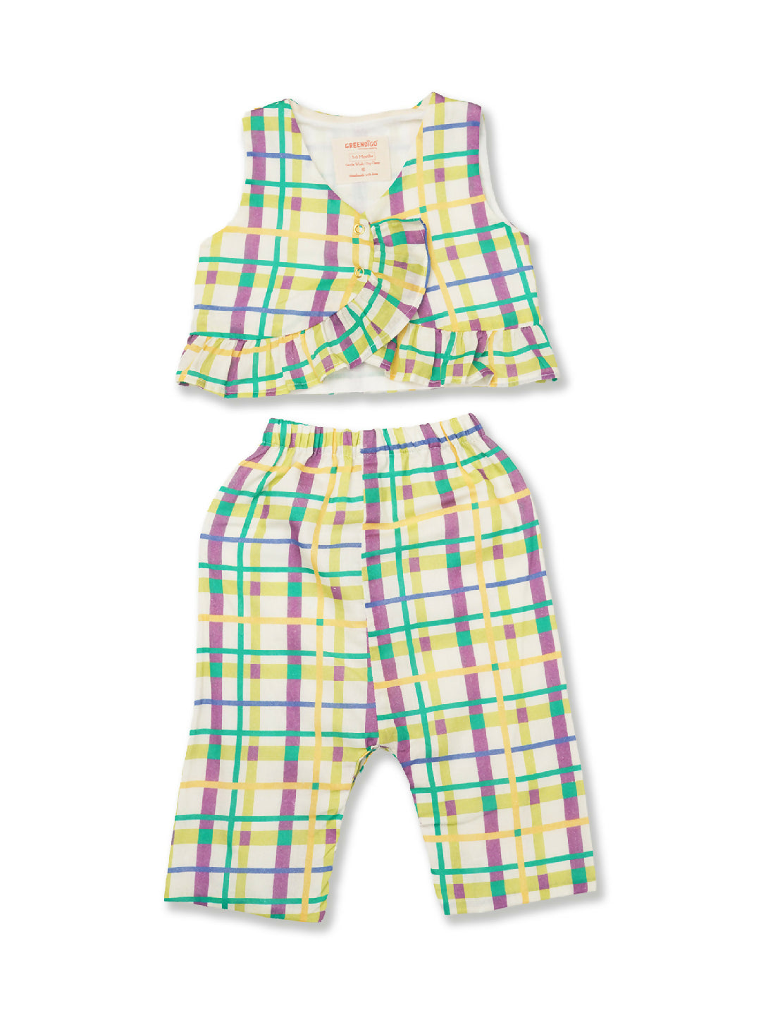 Organic Cotton Sleeveless Baby Top and Pant Set for new born baby girls