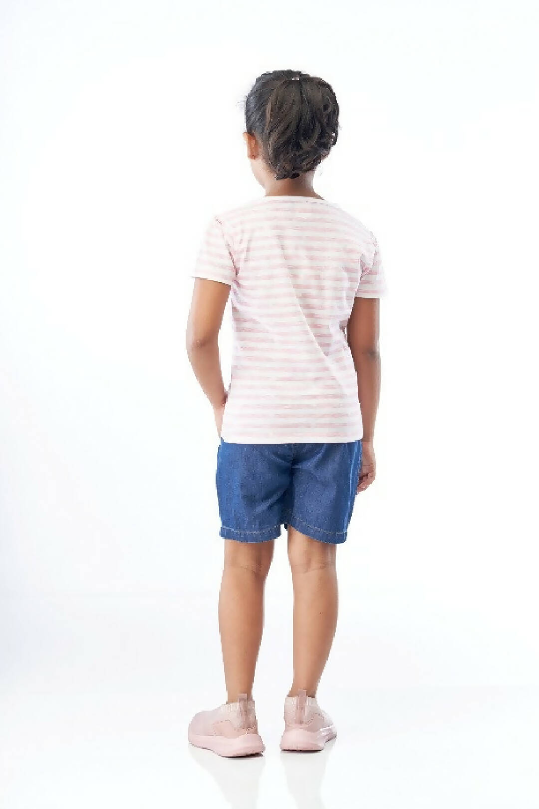 Hello Cord Striped Girls Tee