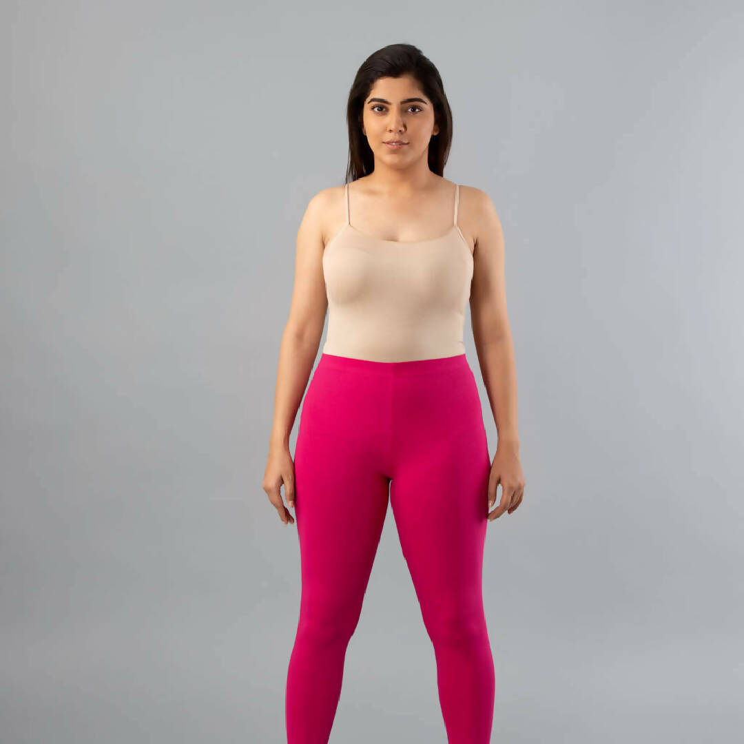 MyCybele Fuchsia Cotton Ankle Leggings