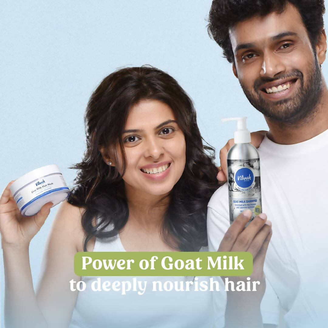 Vilvah Store Goat Milk Hair Combo (Goat Milk Shampoo & Goat Milk Hair Mask )