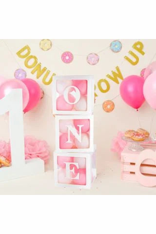 Set of 4 Letter Balloon Boxes "BABY"