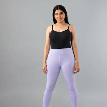 MyCybele Lavender Cotton Cropped Leggings