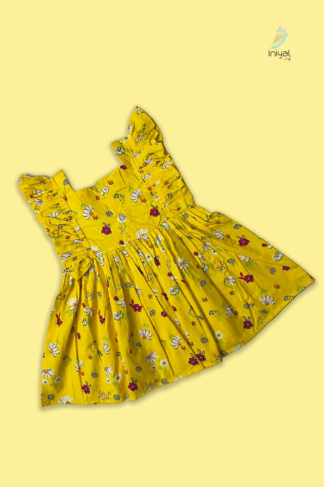 SUNSHINE FLORAL COTTON PRINTED GIRLS FROCK