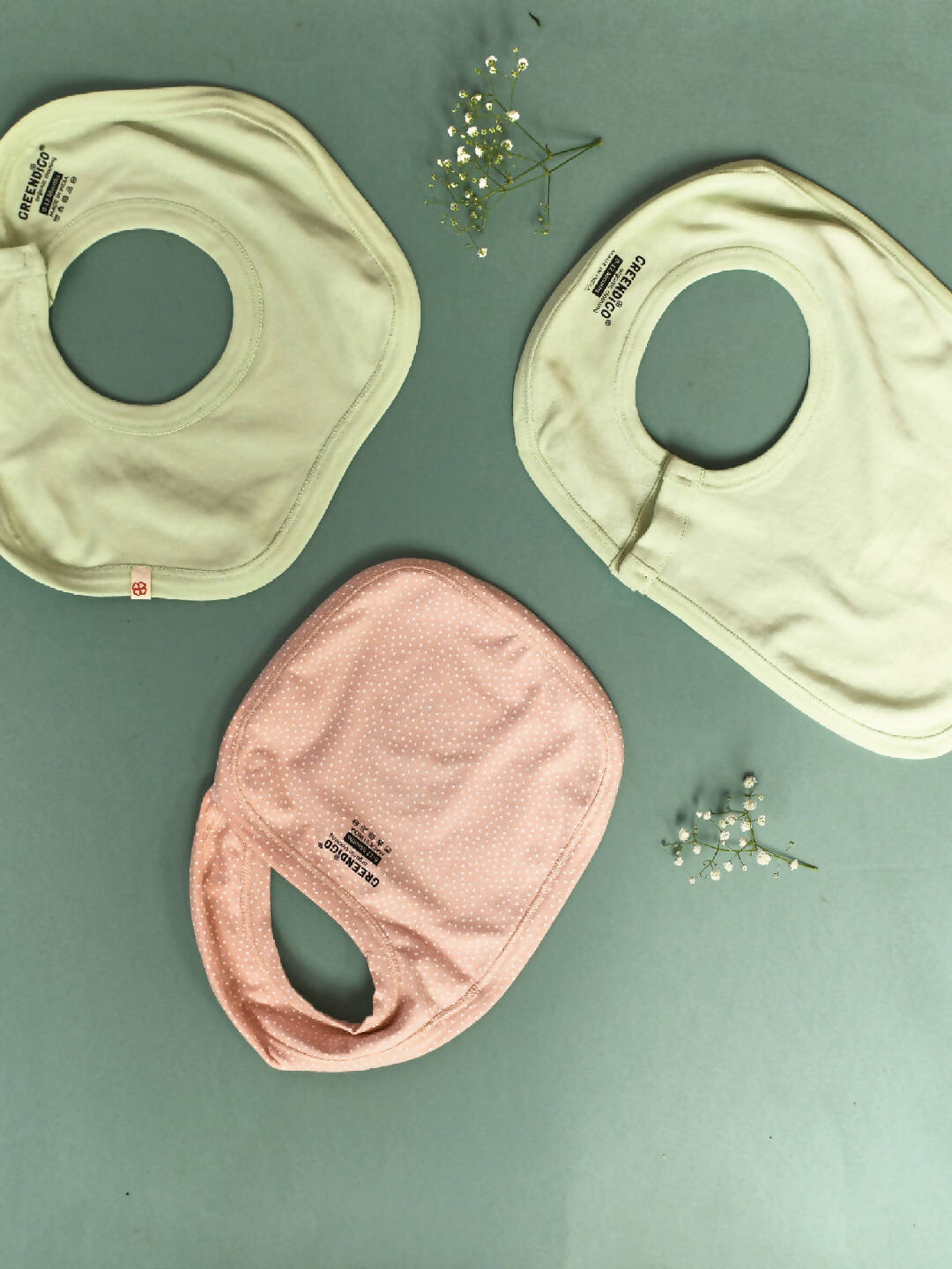 Greendigo Organic Cotton Baby Bibs - Pack of 3