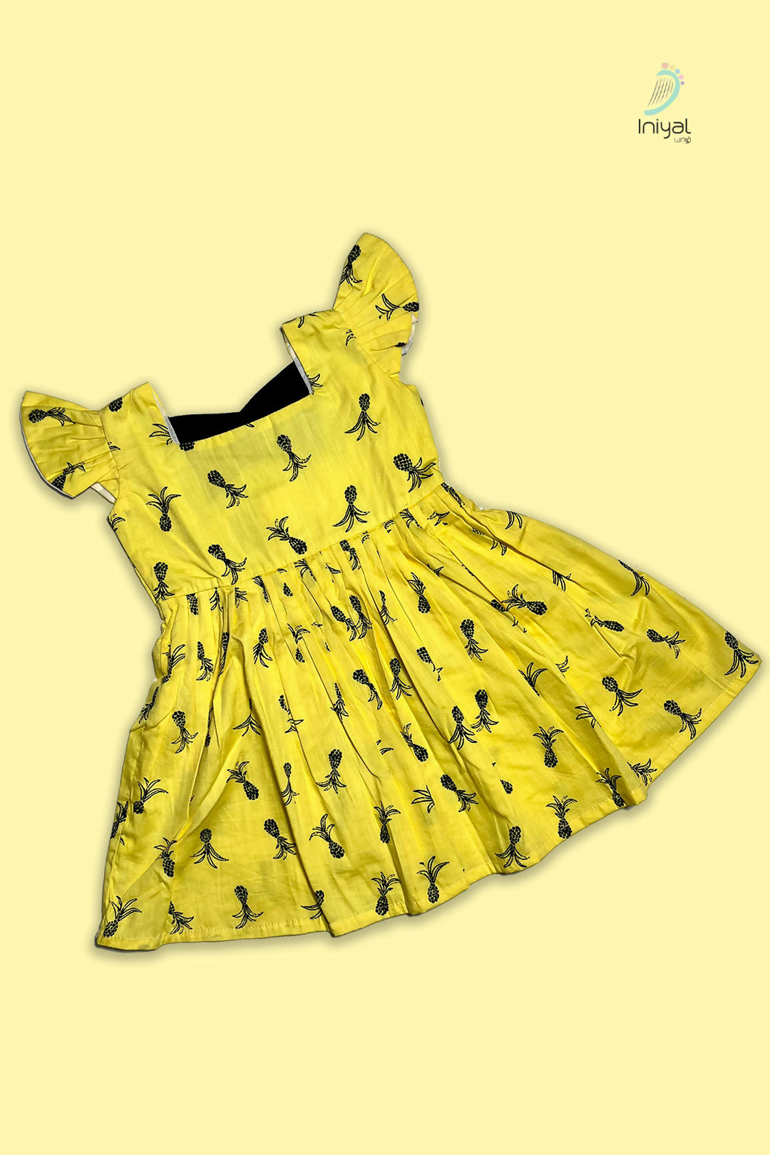 PINEAPPLE PARADISE COTTON PRINTED GIRLS FROCK