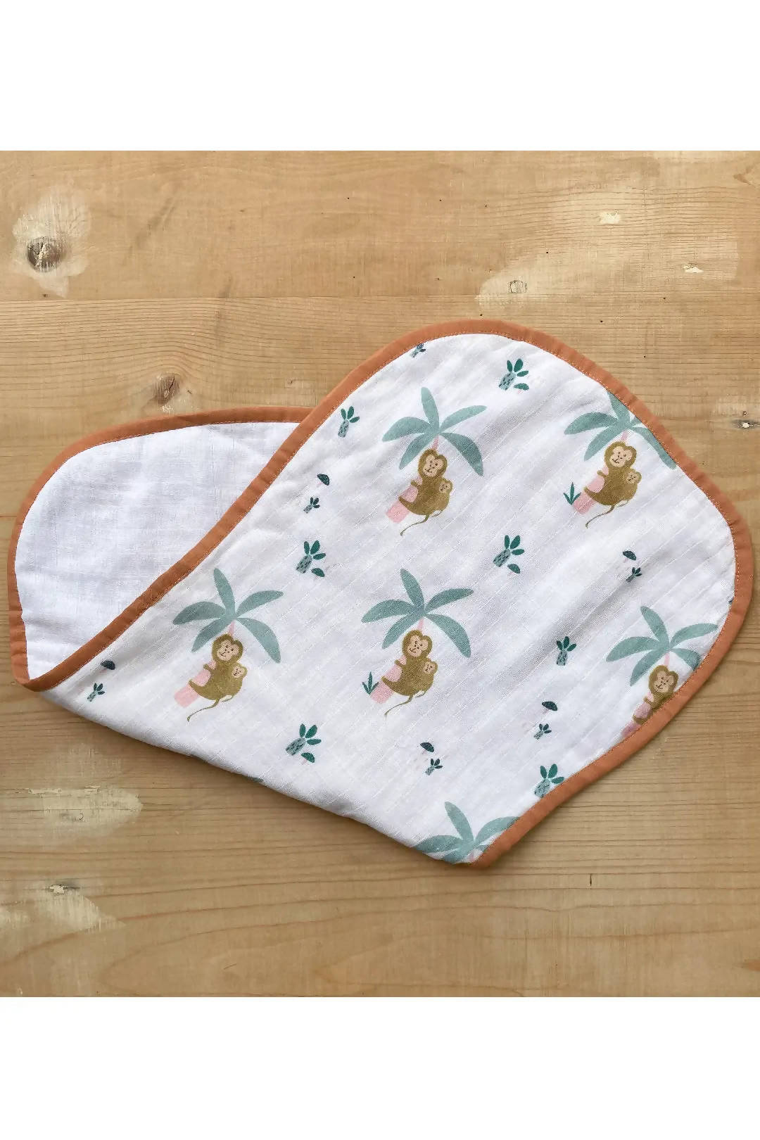 Monkey Bib and Burp Cloth Set