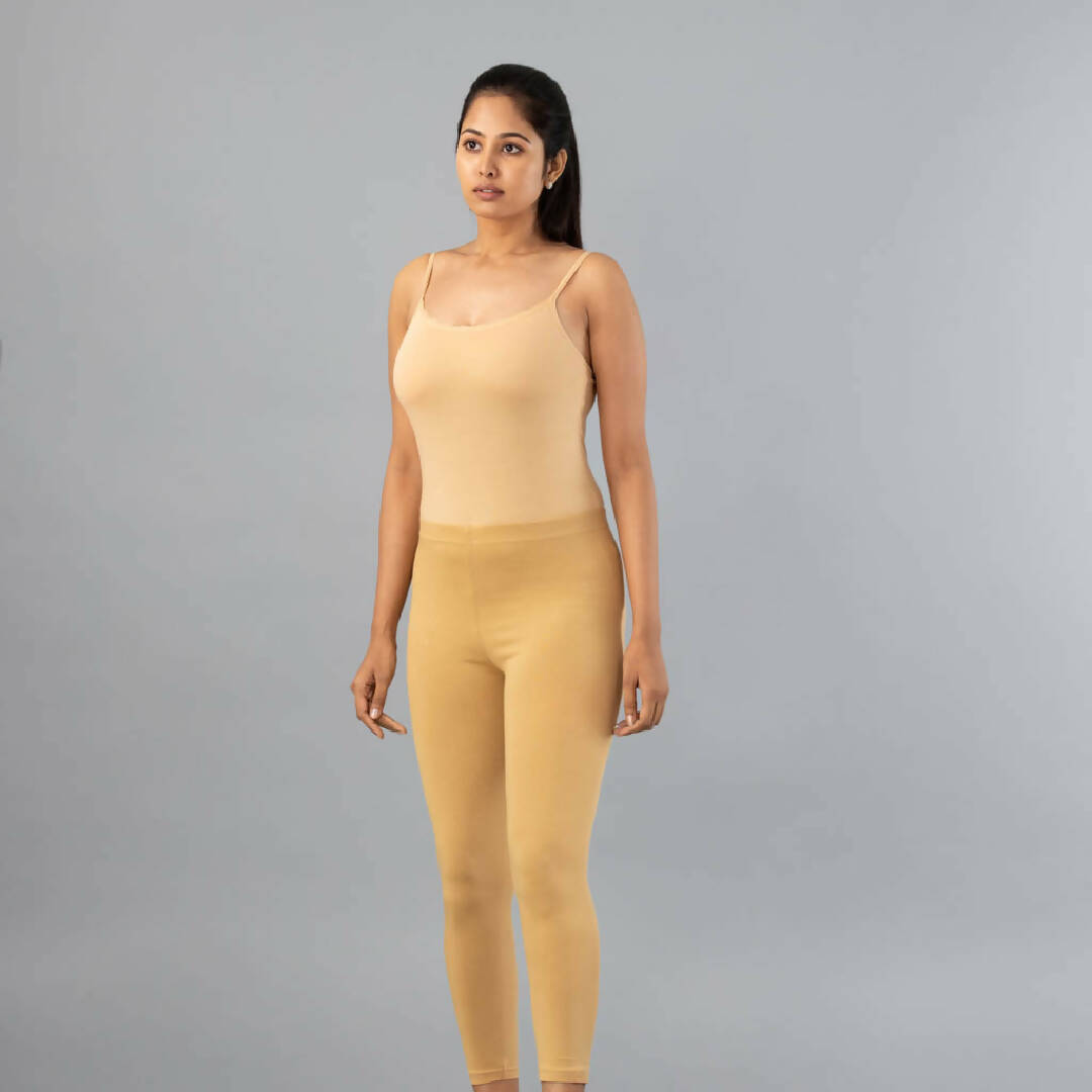 MyCybele Wheat Cotton Cropped Leggings