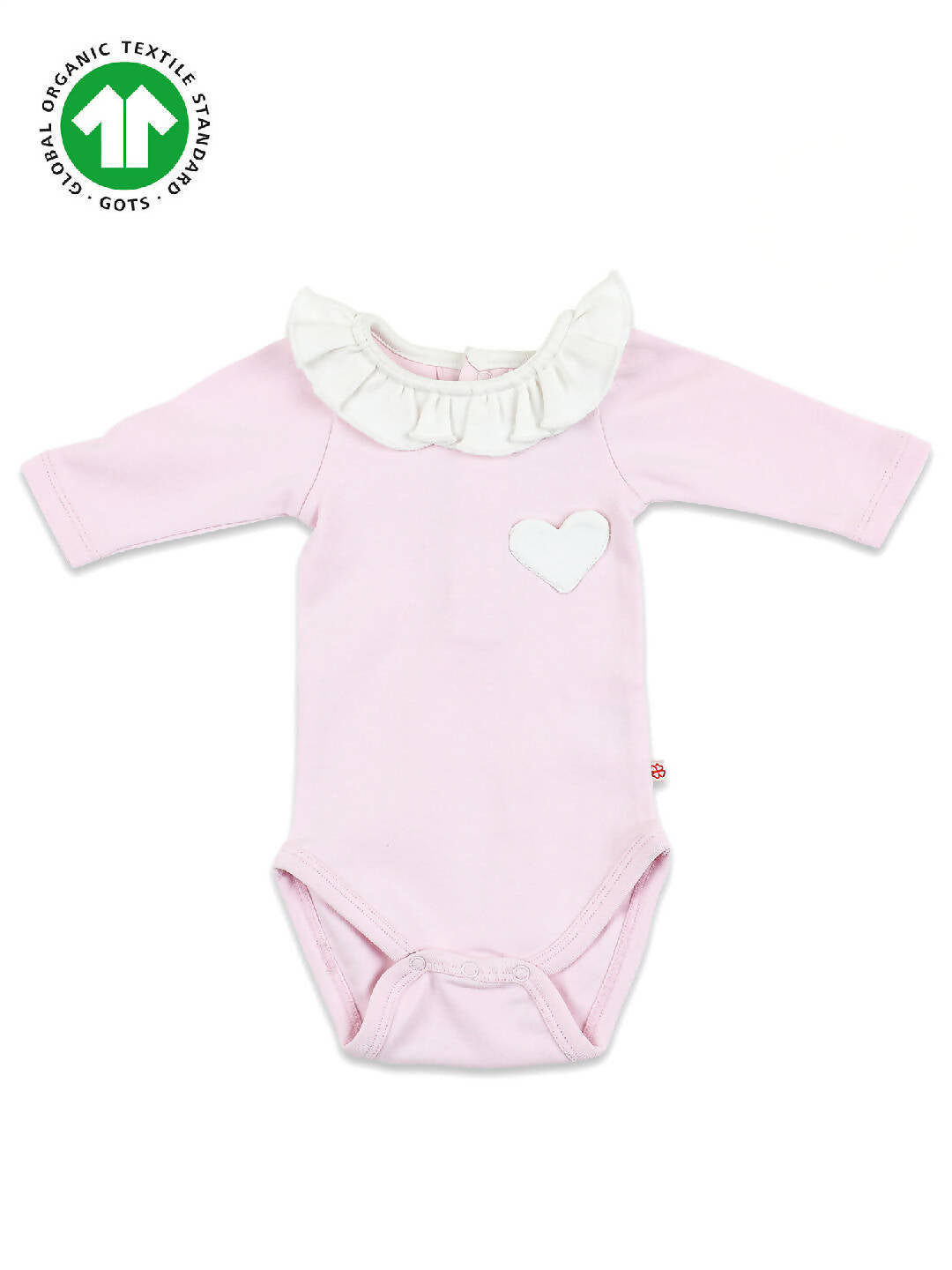 Light Pink Organic Cotton Bodysuit for Baby Girls