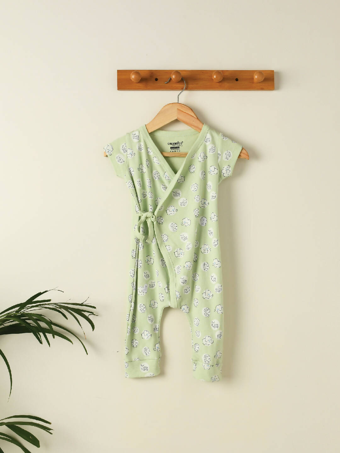 Light Green Organic Cotton Baby Romper