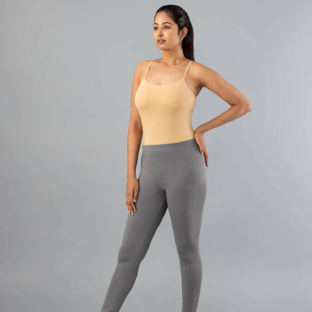 MyCybele Grey Graphite Churidar Leggings