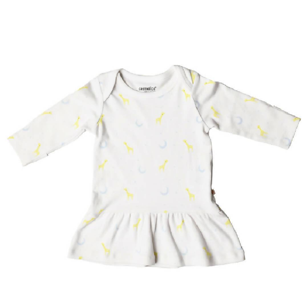 White Organic Cotton Dress for Baby Girl