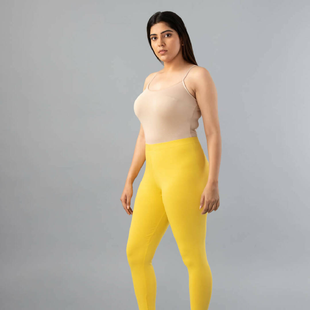 Light Lime Cotton Ankle Leggings