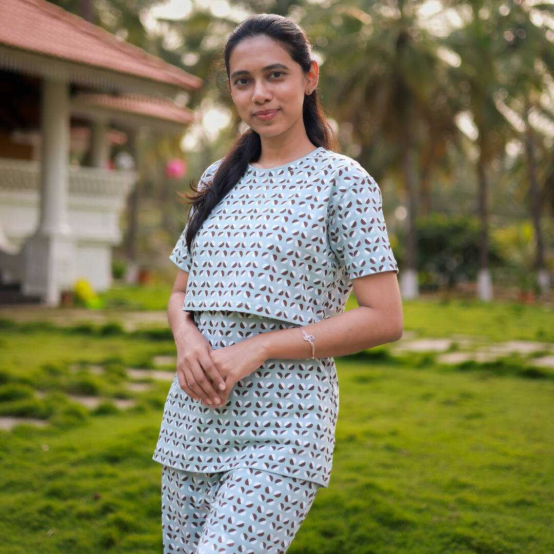 Circle Printed Maternity Lounge Wear Co-ord Set