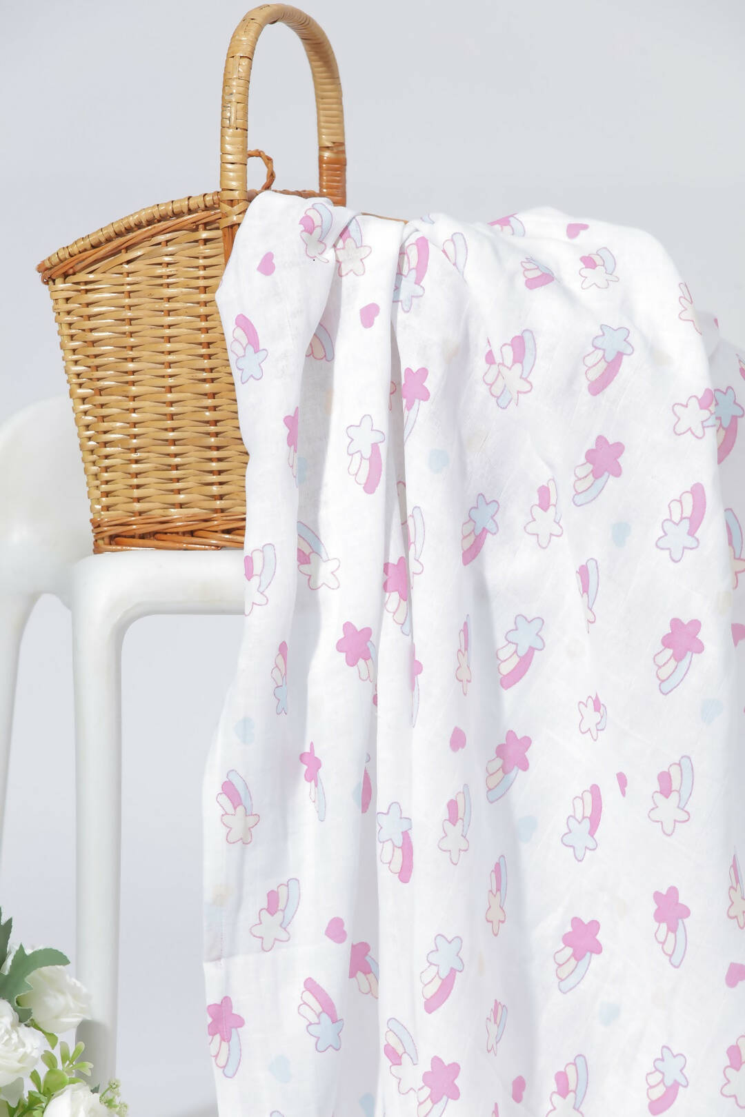 Shooting Stars Printed Organic Muslin Swaddle