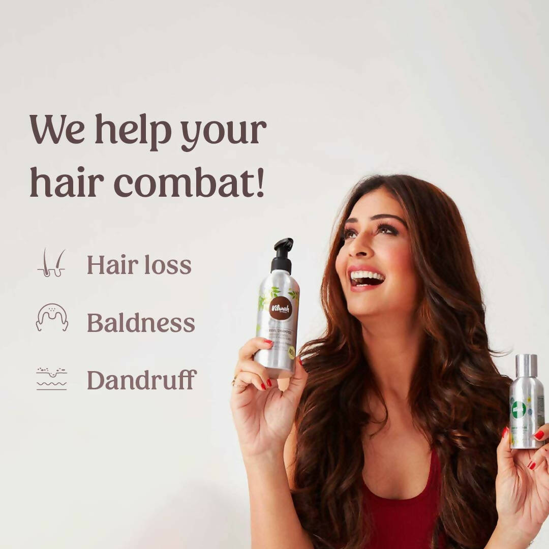 Vilvah Store Hairfall Control Combo (Herbal Shampoo (Dandruff Control) & Hair Growth Oil)