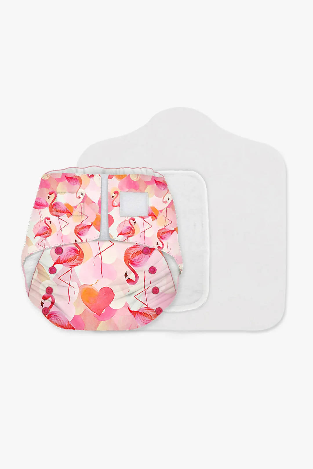 Flamingo Hearts - Newborn Bliss - Cloth Diaper for Newborn Babies