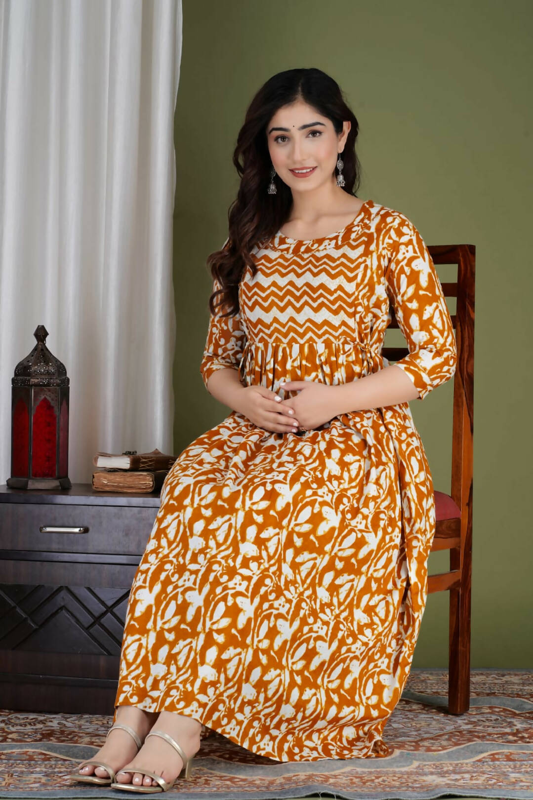 Cinnamon Spice Maternity Feeding Kurti