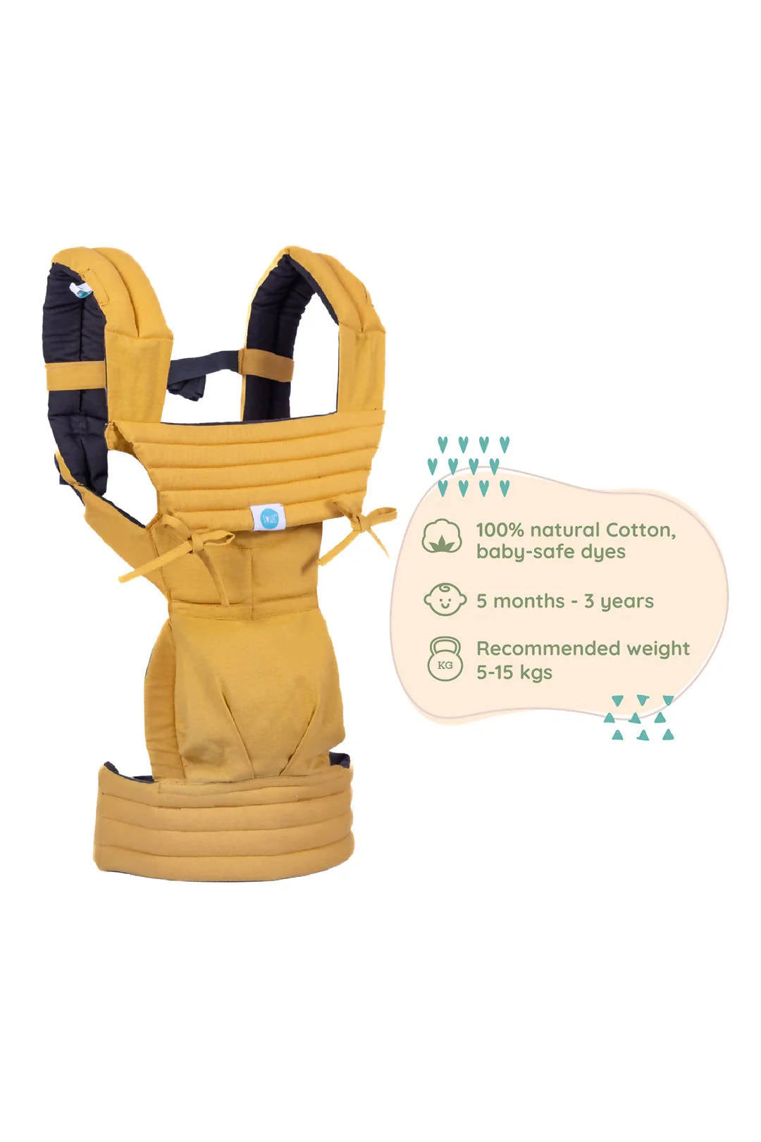 Mustard Soild Cotton Anya Baby Carrier