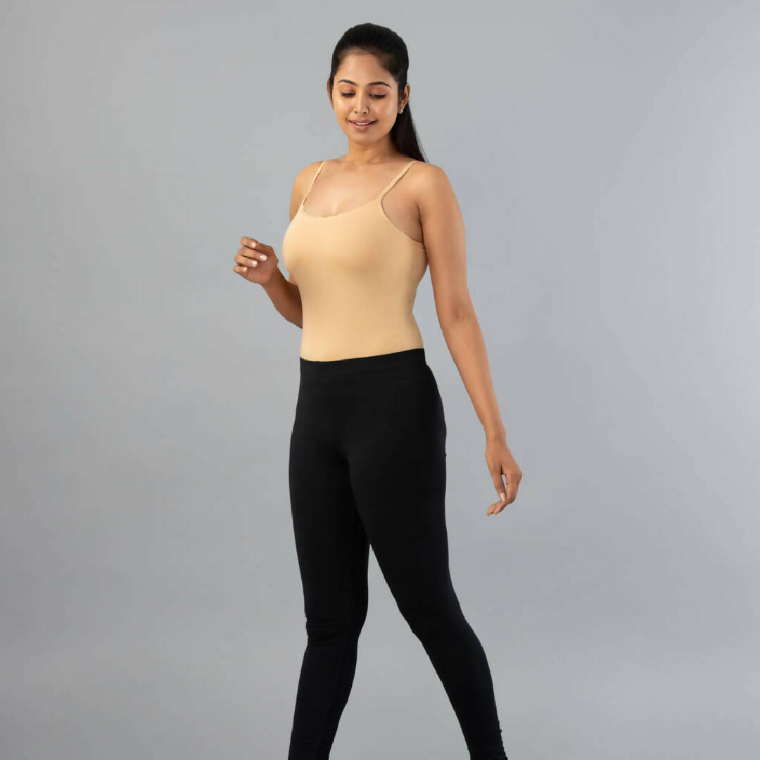 MyCybele Black Cotton Churidar Leggings